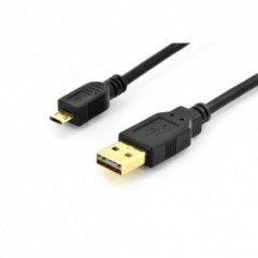 Cable de conexión USB 2.0, tipo A - micro B M/M, 1.8m, Alta velocidad, connectors reversible, negro