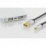 Cable de conexión USB 2.0, tipo A - micro B M/M, 1,0 m, Alta velocidad, conector reversible, dorado, negro