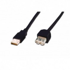 Cable de extensión USB 2.0, tipo A M/H, 1,8m, admite USB 2.0, negro