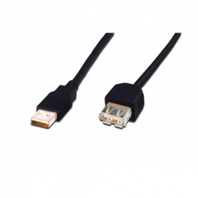 Cable de extensión USB 2.0, tipo A M/F, 3.0m, conforme a USB 2.0 negro