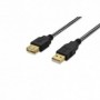 Cable de extensión USB 2.0, tipo A M/F, 3.0m, conforme a USB 2.0 cotton, gold, bl