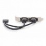 Cable de soporte de ranura USB 3.0, 2x tipo A-2x10 pines IDC F/F, 0.25m, USB 3.0 compatible, negro