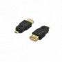 Adaptador USB, tipo micro B - A M/H, compatible con USB 2.0, dorado, negro