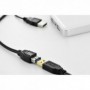 Cable adaptador USB 3.0 Y, tipo 2 x A - A M/M/H, 0,3 m, Super Speed, dorado, negro
