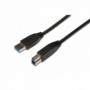 Cable de conexión USB 3.0, USB A - USB B 1,00m, CU, AGW28, 2 clavijas blindadas M/M Negro