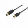 Cable de conexión USB 3.0, tipo A - B M/M, 1,8 m, admite USB 3.0, cotton, gold, bl