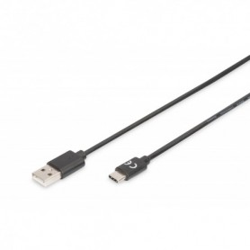 USB Type-C conexión cable, type C to A M/M, 1,8 m, 3 A, 480 MB, 2.0 Version, bl
