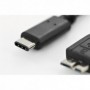 USB Type-C conexión cable, type C to micro B M/M, 1.0m, 3A, 5GB, 3.0 Version, bl
