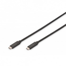 USB Type-C conexión cable, type C to C M/M, 1.0m, full featured, Gen2, 5A, 10GB, Versión 3.1, CE, negro