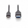 USB Type-C conexión cable, type C to A M/M, 1,0m, totalmente equipado, Gen2, 3 A, 10 GB, Versión 3.1, CE, negro