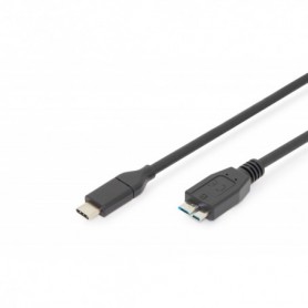 USB Type-C conexión cable, type C to micro B M/M, 1,0m, totalmente equipado, Gen2, 3 A, 10 GB, Versión 3.1, CE, negro