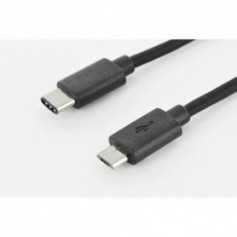 USB Type-C conexión cable, type C to micro B M/M, 1,8 m, 3 A, 480 MB, 2.0 Version, bl