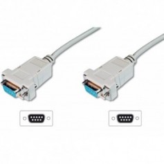 Cable de conexión de módem nulo, D-Sub9 H/H, 3.0m, cubiertas de presión, be