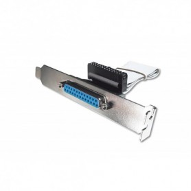 Cable de impresora con placa ranura, D-Sub25 - IDC 26pines F/F, 0.25m, paralelo/serial, be