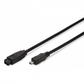 Cable de conexión FireWire 800, 9pines - 4pines Macho/macho, 1,8 m, IEEE 1394-2008, negro