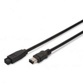 Cable de conexión FireWire 800, 9pines - 6pines Macho/macho, 1,8 m, IEEE 1394-2008, negro