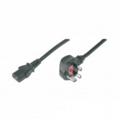Cable de red, UK enchufe, 90º inclinado - C13 M/H, 1.8m, H05VV-F3G 0.75qmm, fusible 5A, negro