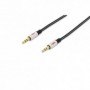 Cable de conexión de audio, estéreo de 3,5 mm M/M, 1.5m, CCS, shielded, cotton, gold, si/bl