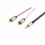 Cable de audio estéreo de 3,5 mm, 2x RCA M/M, 2,5 m, acero revestido de cobre, apantallado, cotton, gold, si/bl