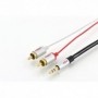 Cable de conexión de audio, estéreo de 3,5 mm - 2 x RCA M/M, 5.0m, CCS, shielded, cotton, gold, si/bl