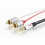 Cable de conexión de audio, estéreo de 3,5 mm - 2 x RCA M/M, 5.0m, CCS, shielded, cotton, gold, si/bl