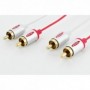 Cable RCA, 2x RCA M/M, 2,5m, stereo, shielded, cotton, gold, si/bl