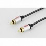 Cable de audio, 1x RCA M/M, 2,5m, mono, shielded, cotton, gold, si/bl