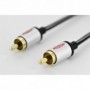 Cable de audio, 1x RCA M/M, 5,0m, mono, shielded, cotton, gold, si/bl