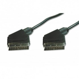 Cable de conexión de vídeo y audio, conexión de audio y vídeo de 21 pines 1,50m, CCS, 21x6/0,1mm, blindado, M/M, negro