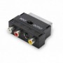 Adaptador de audio y vídeo, RCA - 3 x euroconector + SVHS M/H/H/H pl, dorado